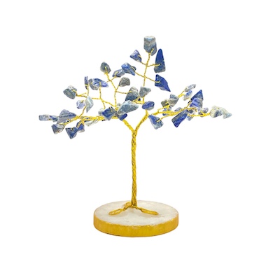 50 Bead Lapis Lazuli Tree on Gold Base